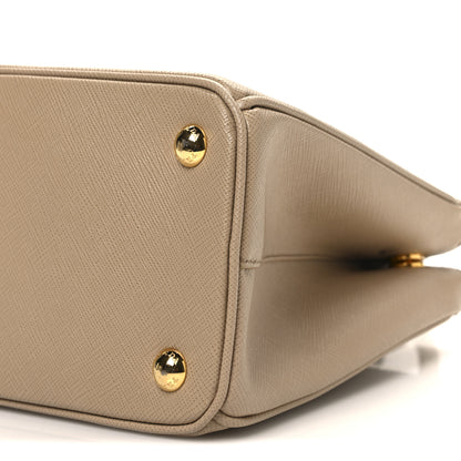 Prada Saffiano Lux Mini Galleria Double Zip Tote Sabbia 9 of 10