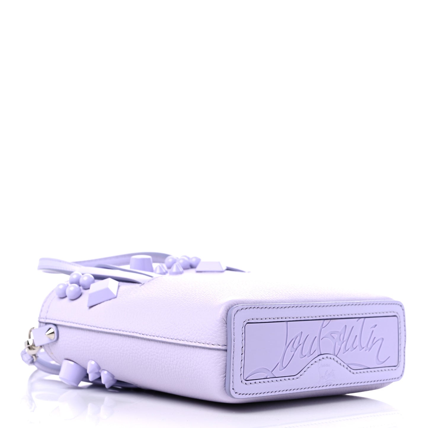 Calfskin Empire Spike Studded Mini North South Cabata Tote Lilac Smoke