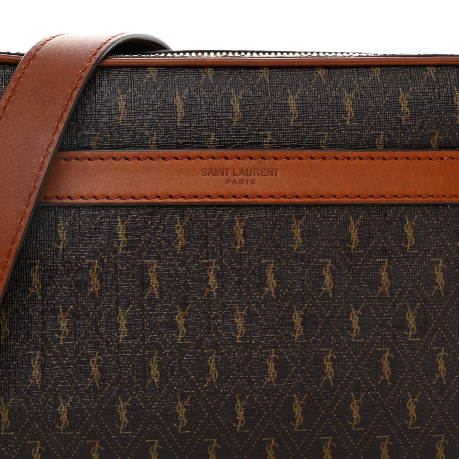 Saint Laurent Canvas Smooth Calfskin Le Monogramme Camera Bag Chestnut 8 of 11