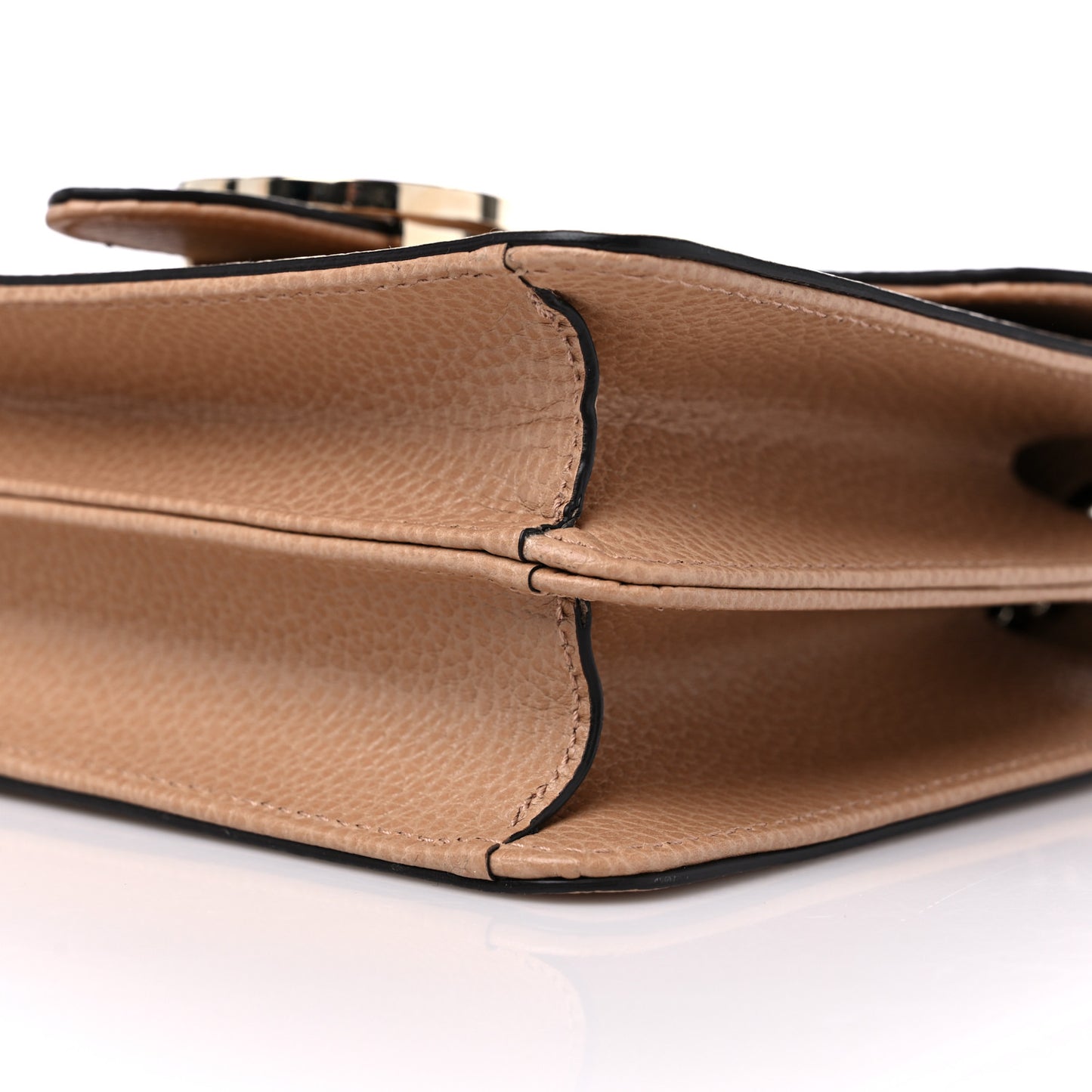 Dollar Calfskin Small Interlocking G Shoulder Bag Camelia