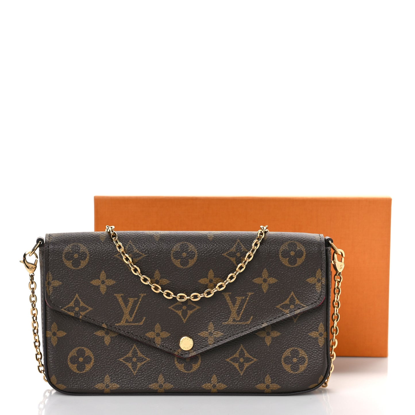 Monogram Pochette Felicie Chain Wallet Fuchsia