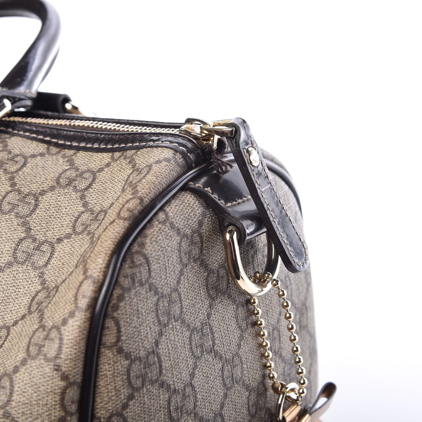 Monogram Guccissima Hearts Studded Medium Joy Boston Dark Brown