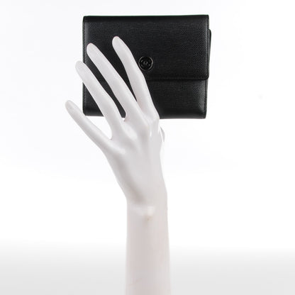 Chanel Grained Calfskin CC Button Flap Wallet Black 2 of 8