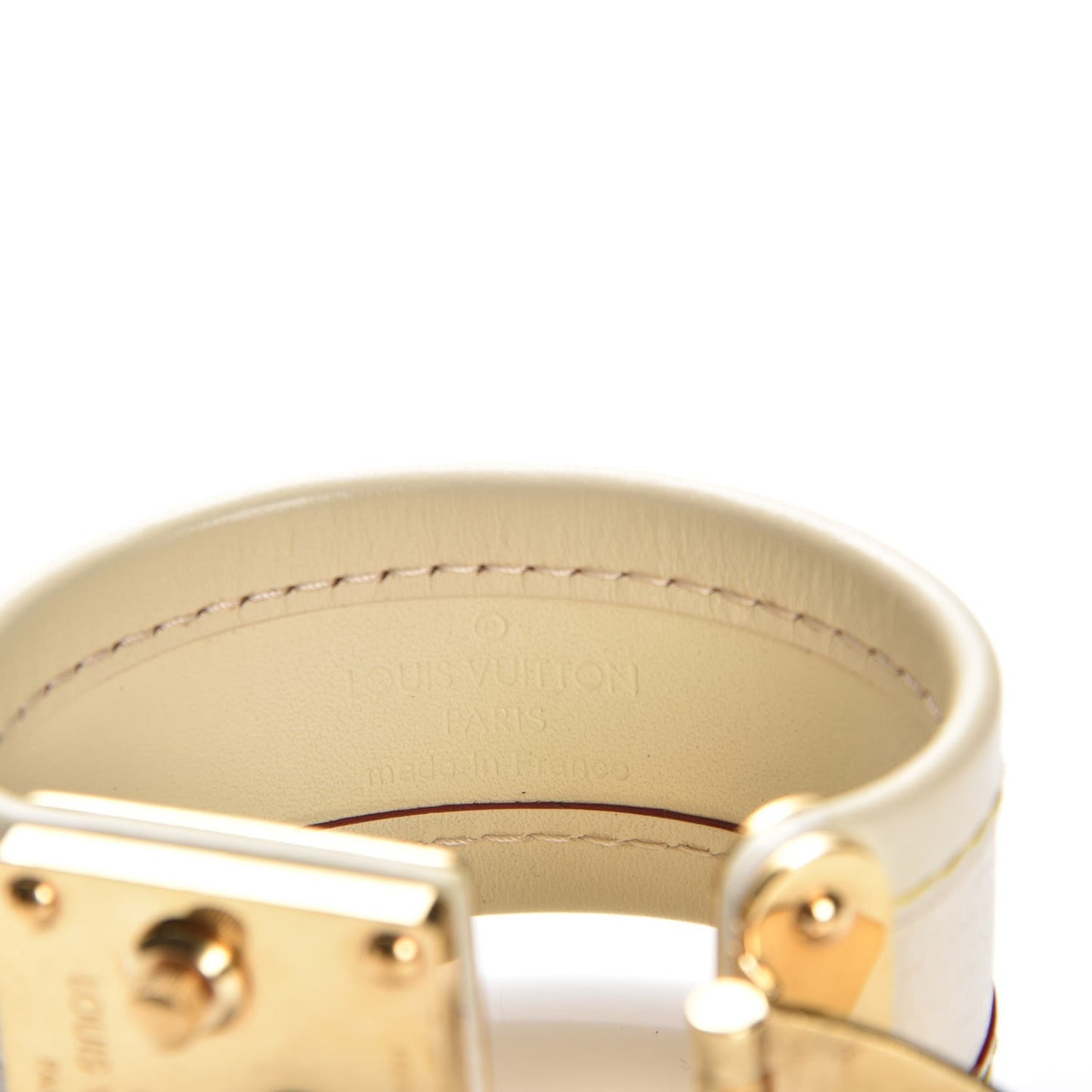 Chèvre Suhali S Lock Bracelet Small White