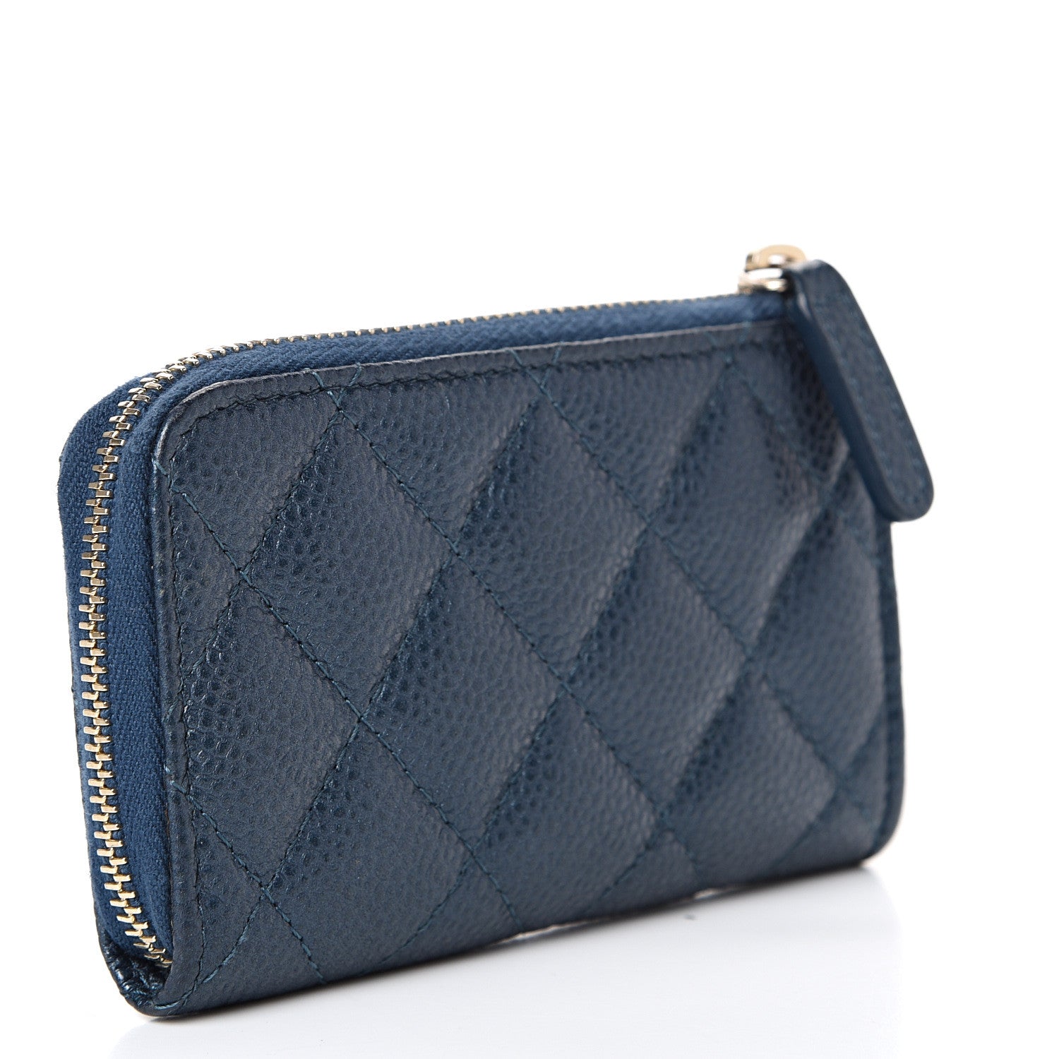 Chanel Iridescent Caviar Quilted Zipped Key Holder Case Dark Blue 2 of 9