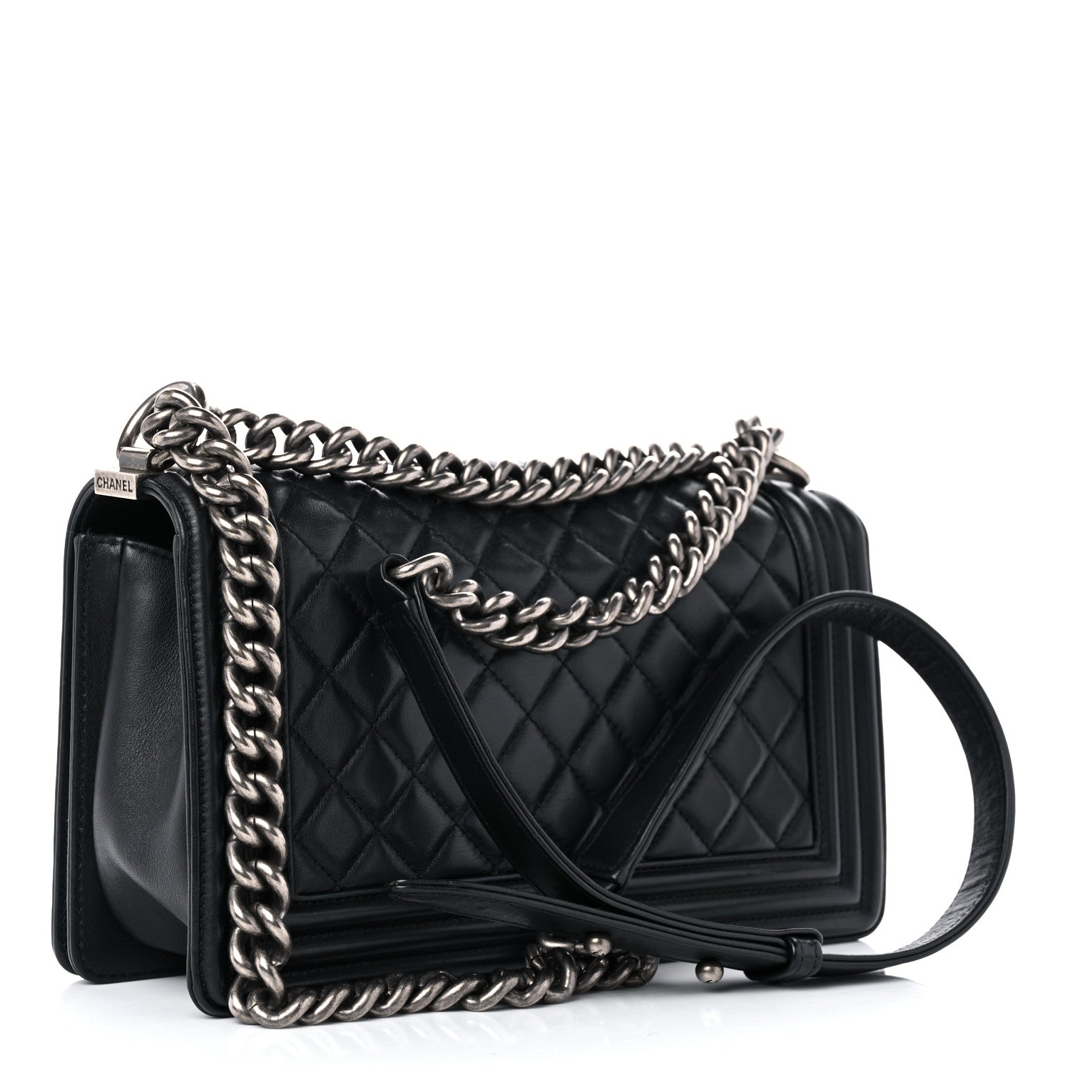 Chanel Lambskin Quilted Medium Boy Flap Black 3 of 11