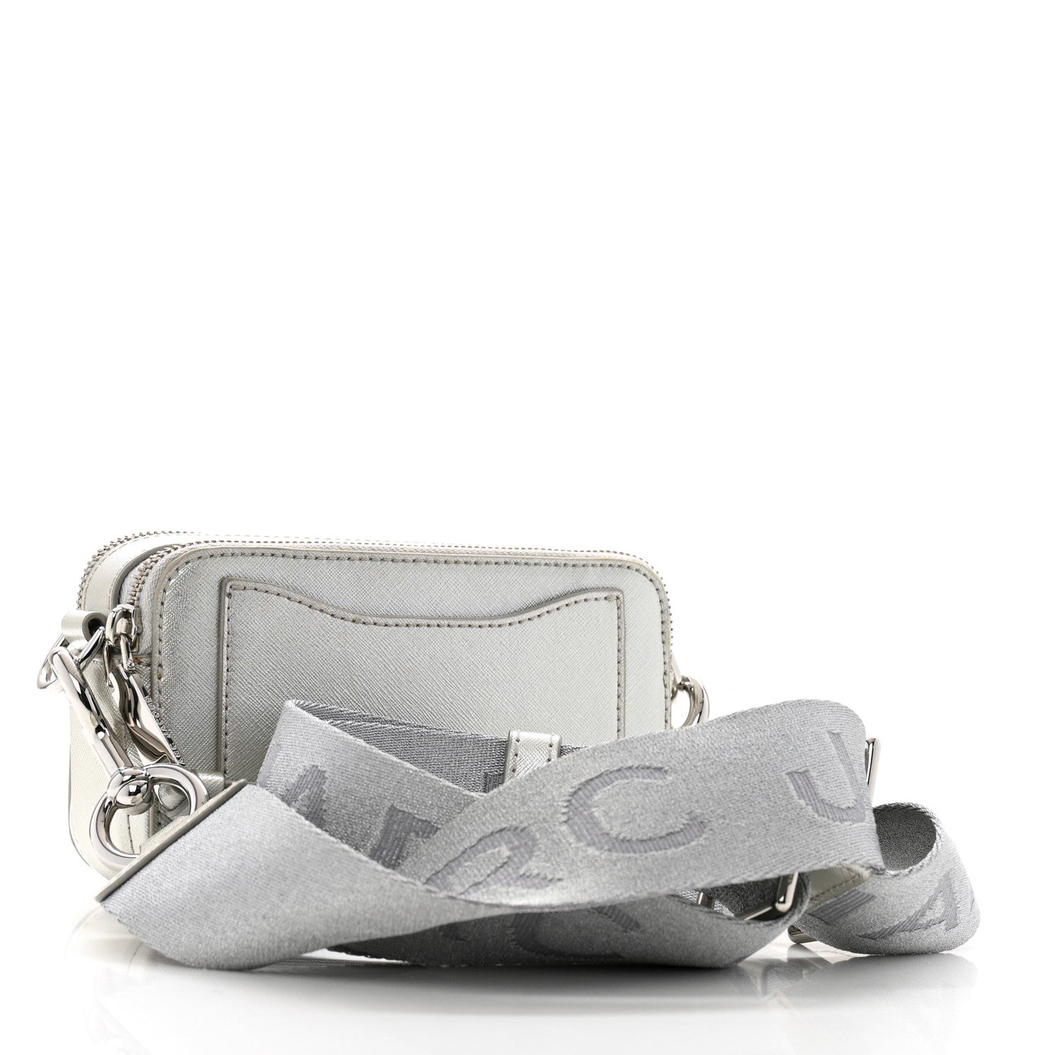 Marc Jacobs Saffiano Small Snapshot Camera Bag Silver 3 of 16