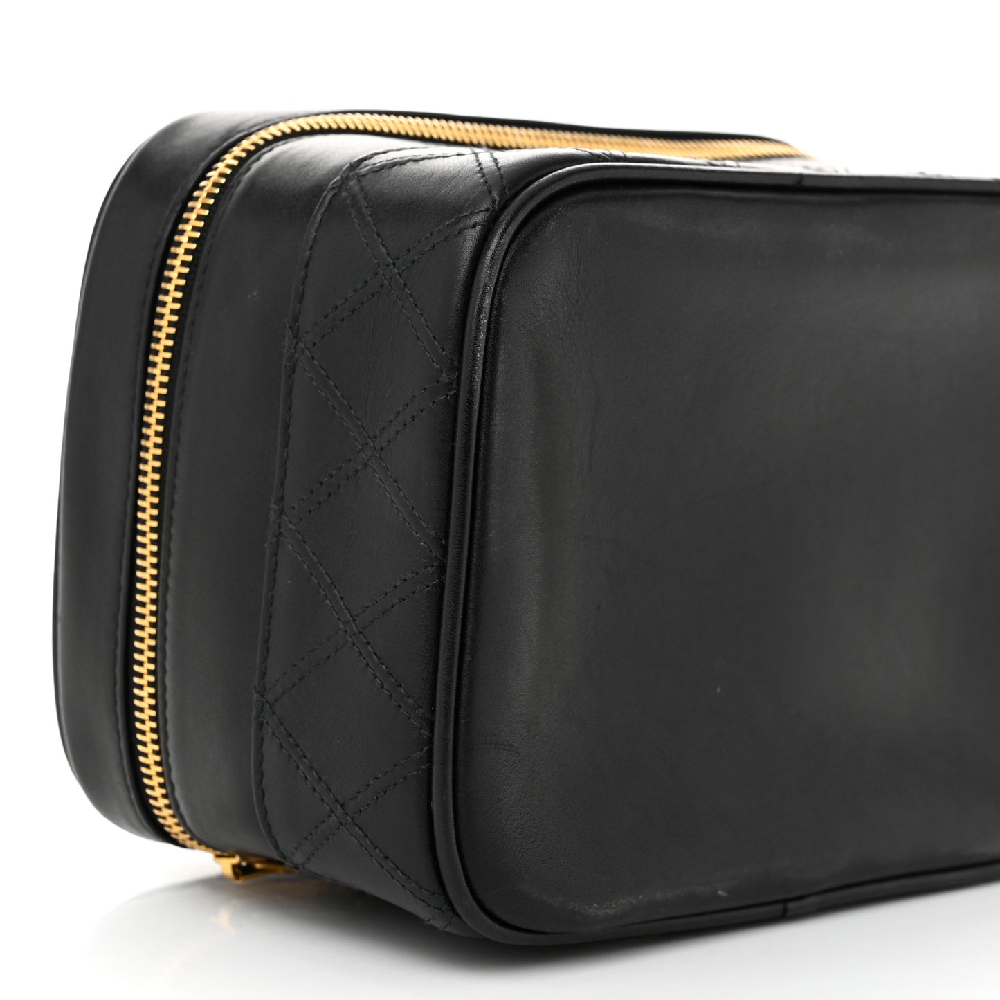 Lambskin Vanity Cosmetic Case Black