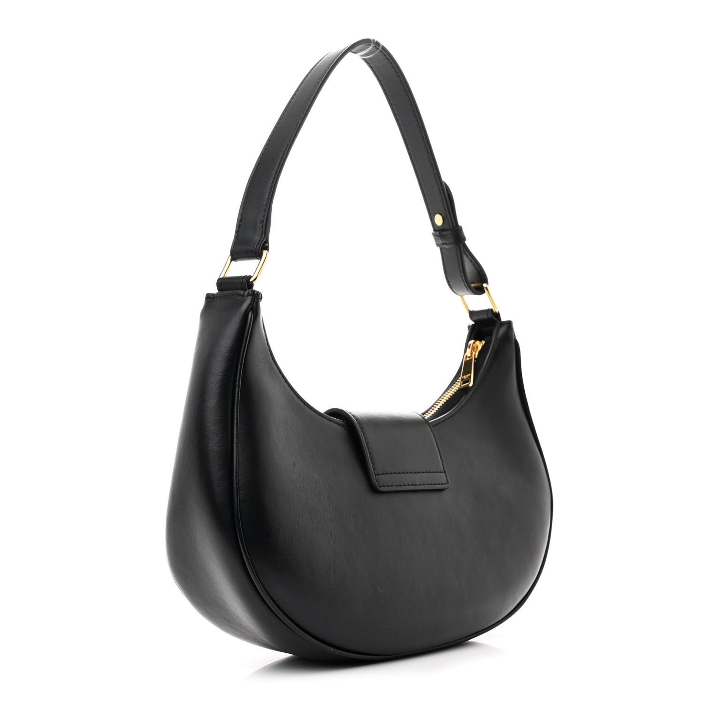 Smooth Calfskin Medium Strap Ava Triomphe Shoulder Bag Black