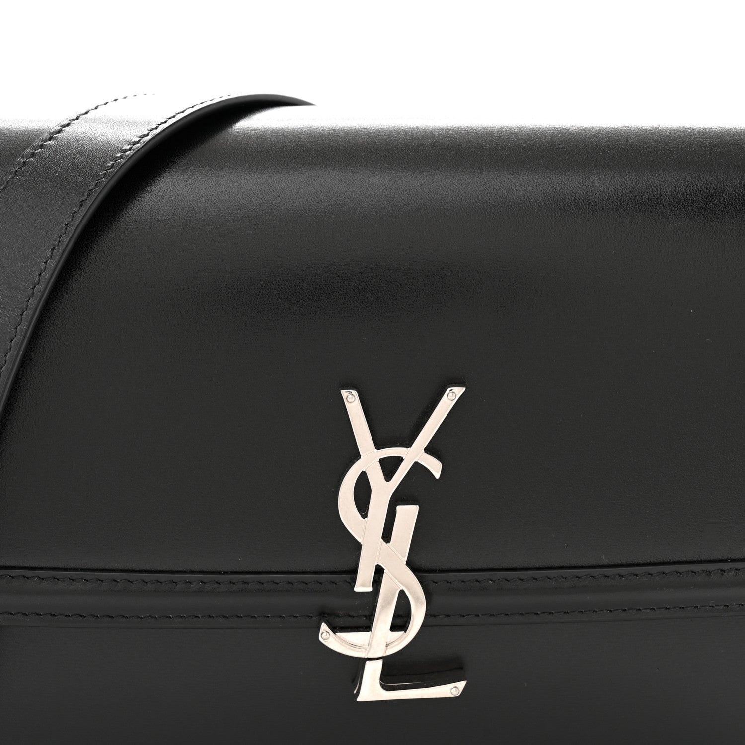 Saint Laurent Box Calfskin Monogram Medium Solferino Satchel Black 8 of 10