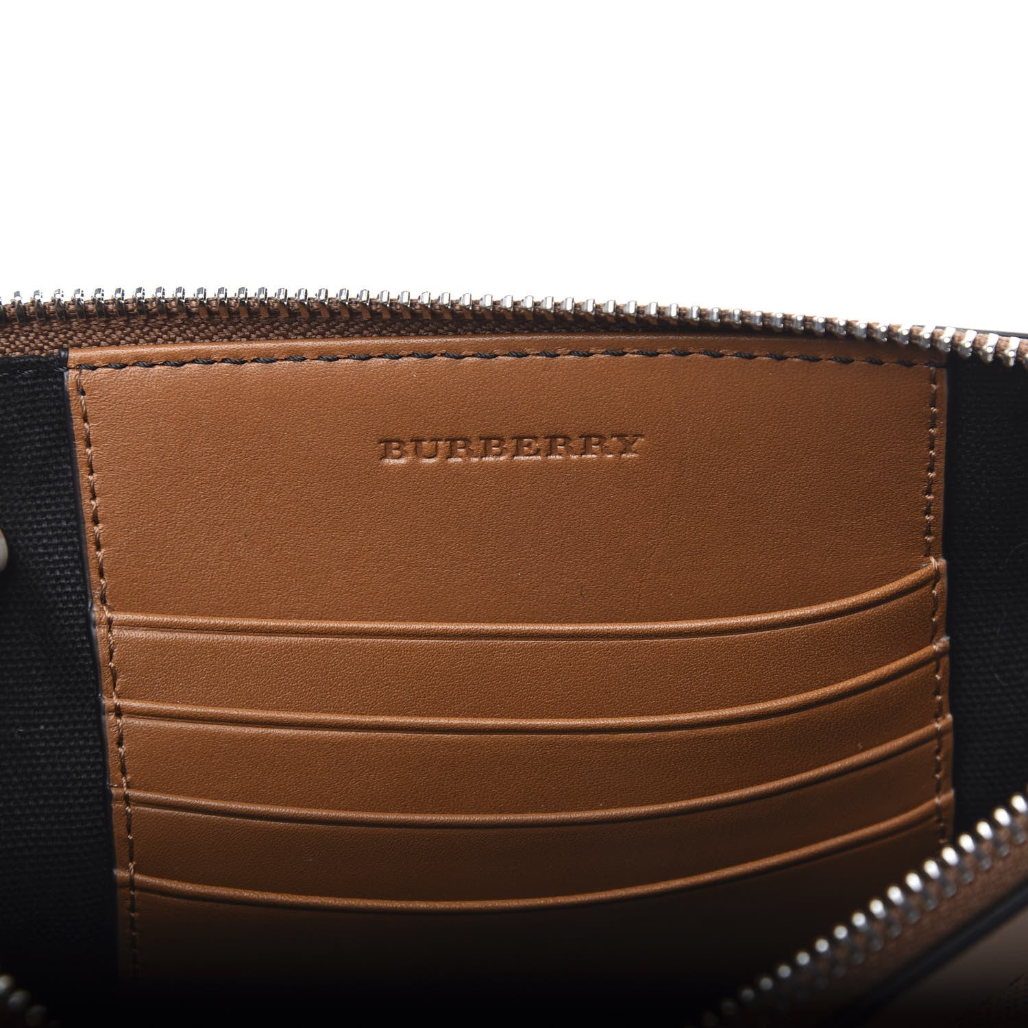 Burberry Mega Check Peyton Crossbody Clutch Bag Saddle Brown 6 of 10