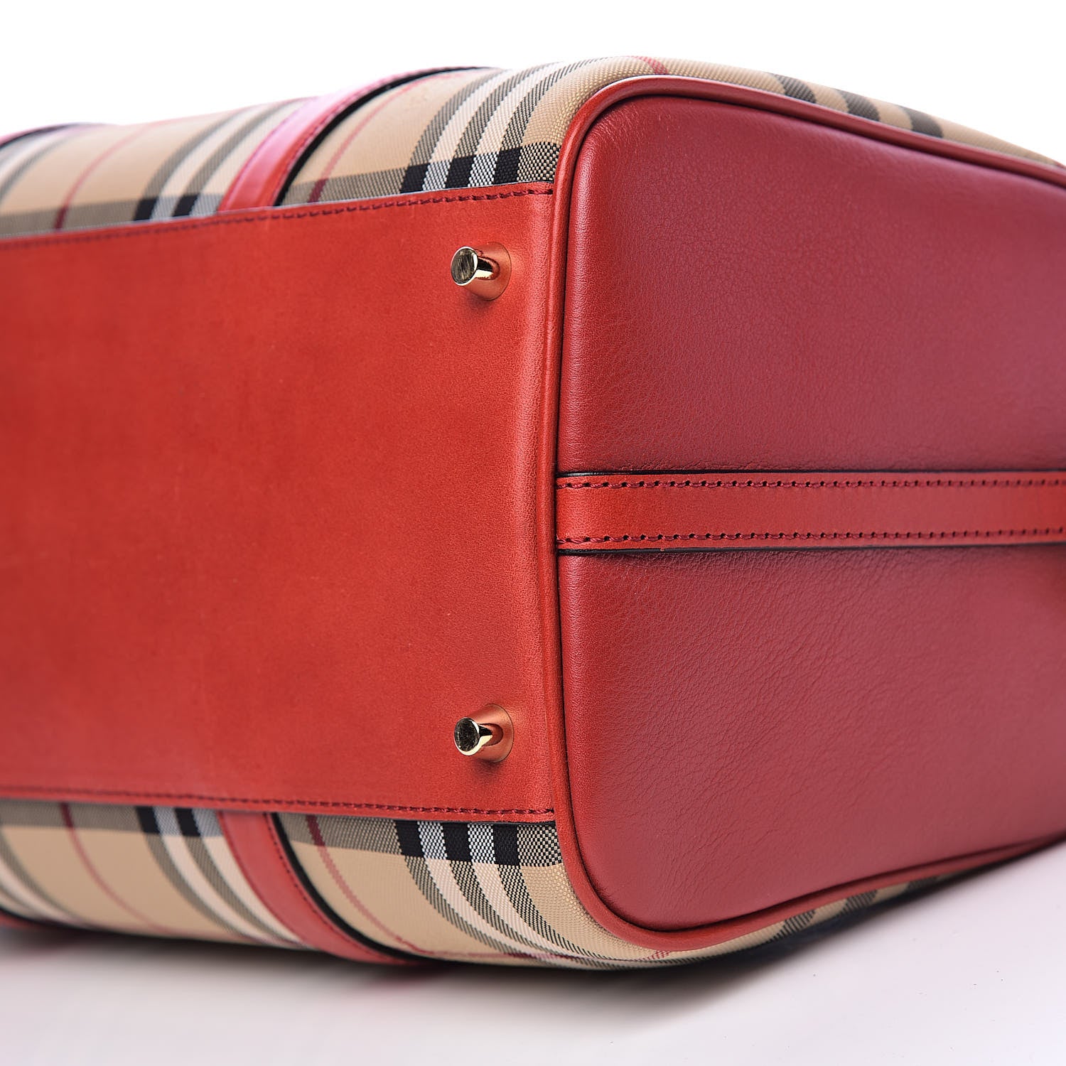 Burberry Horseferry Check Medium Alchester Bowling Bag Red 9 of 10