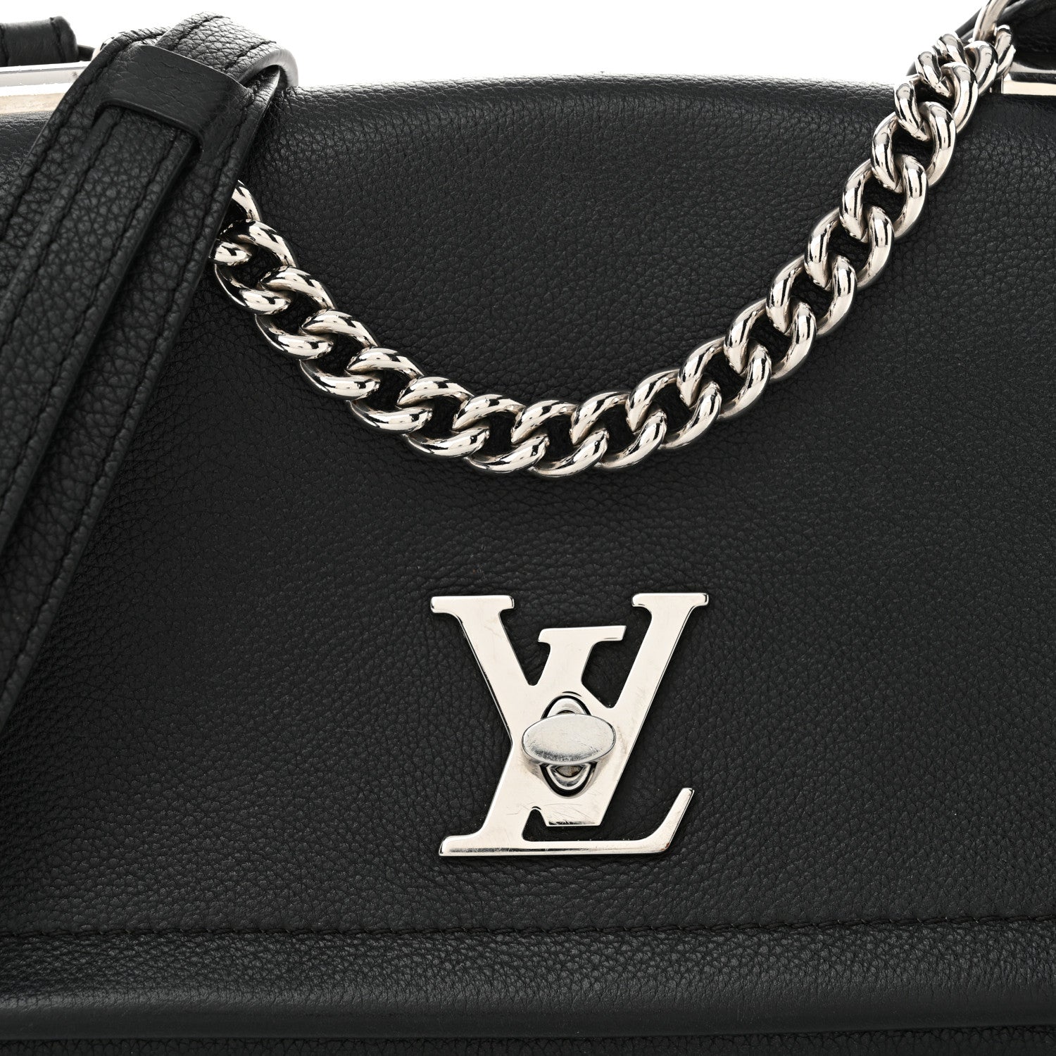 Louis Vuitton Calfskin Lockme II Chain Bag BB Black 7 of 14