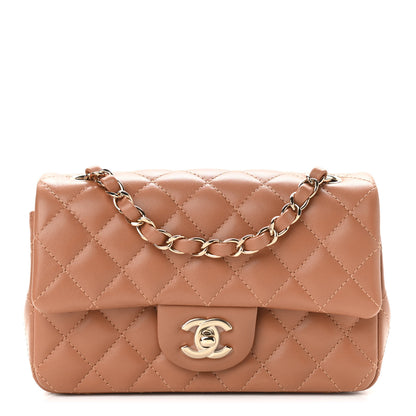 Chanel Lambskin Quilted Mini Rectangular Flap Brown 1 of 11