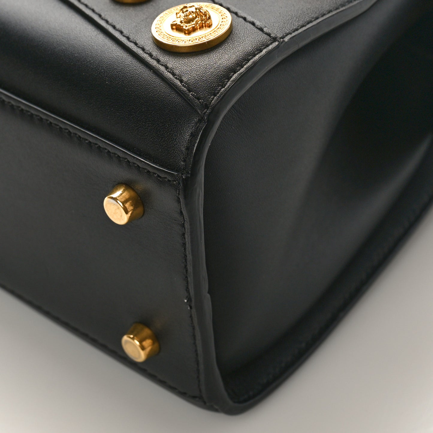 Calfskin Medallion Tribute Bowling Bag Black