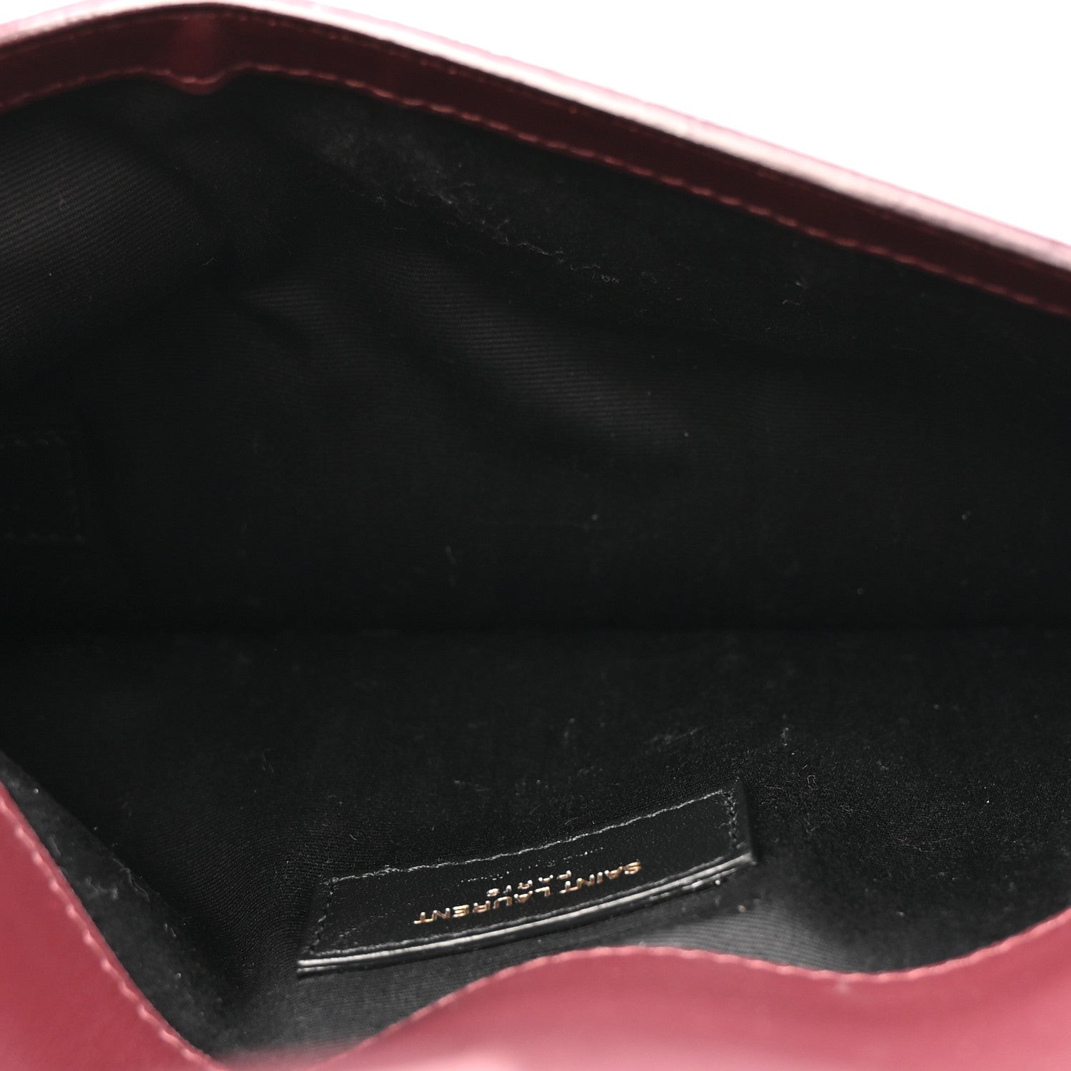 Saint Laurent Patent Calfskin Monogram Uptown Clutch Dark Red Wine 5 of 10