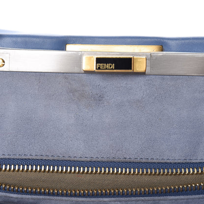 Fendi Vitello Suede Large Peekaboo Iconic Satchel Ortensia Black 10 of 31
