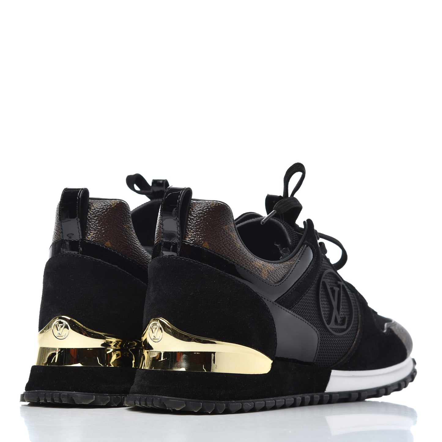 Suede Monogram Run Away Sneakers 38 Black