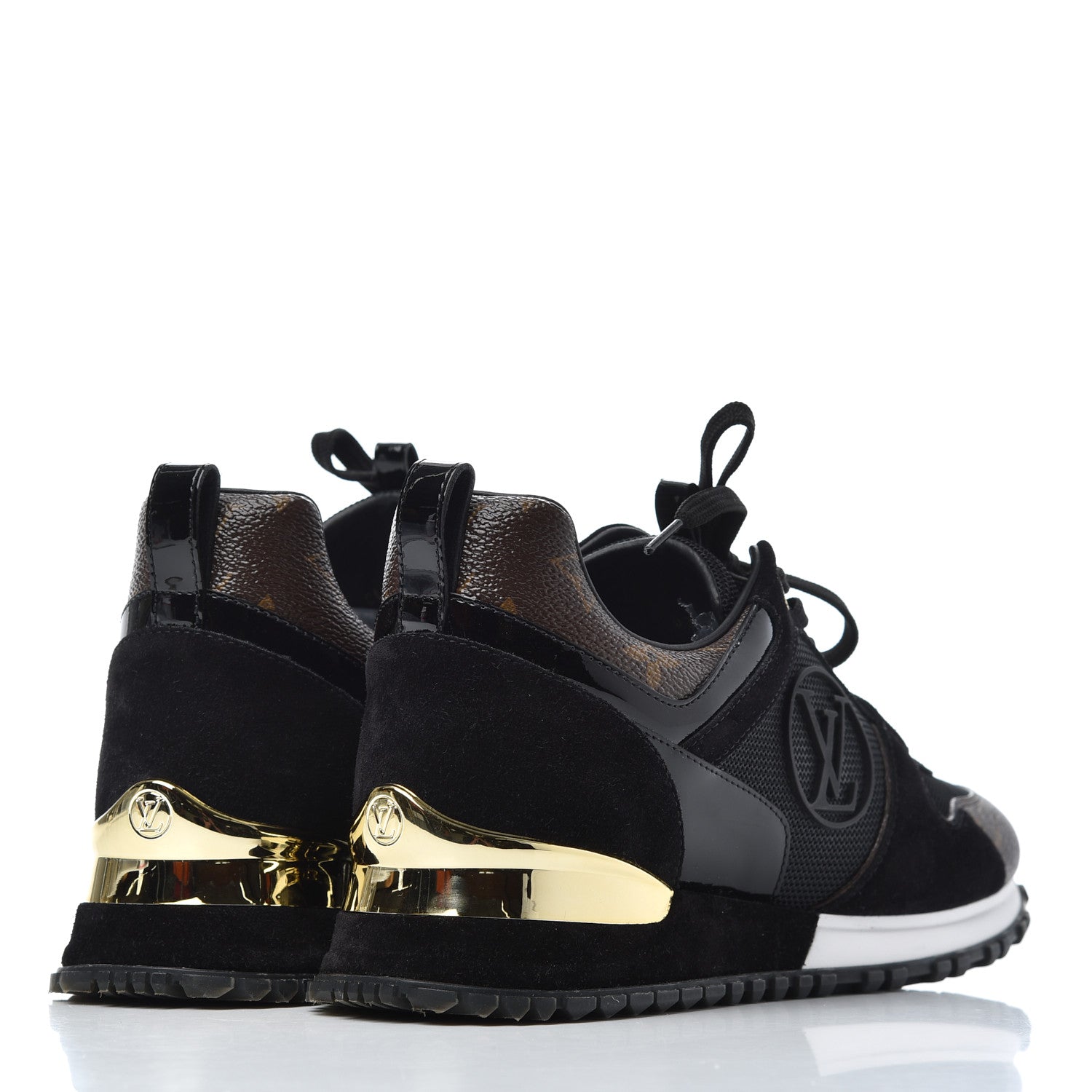 Louis Vuitton Suede Monogram Run Away Sneakers 38 Black 4 of 16