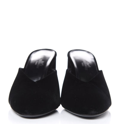 Hermes Velvet Victoria Mule 37 Black 2 of 8