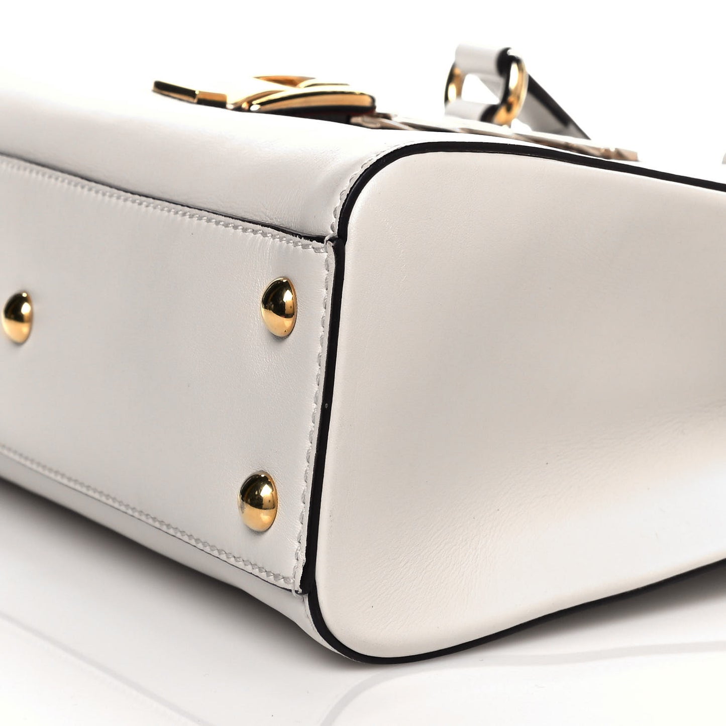 Calfskin Medium Sylvie Top Handle Tote White