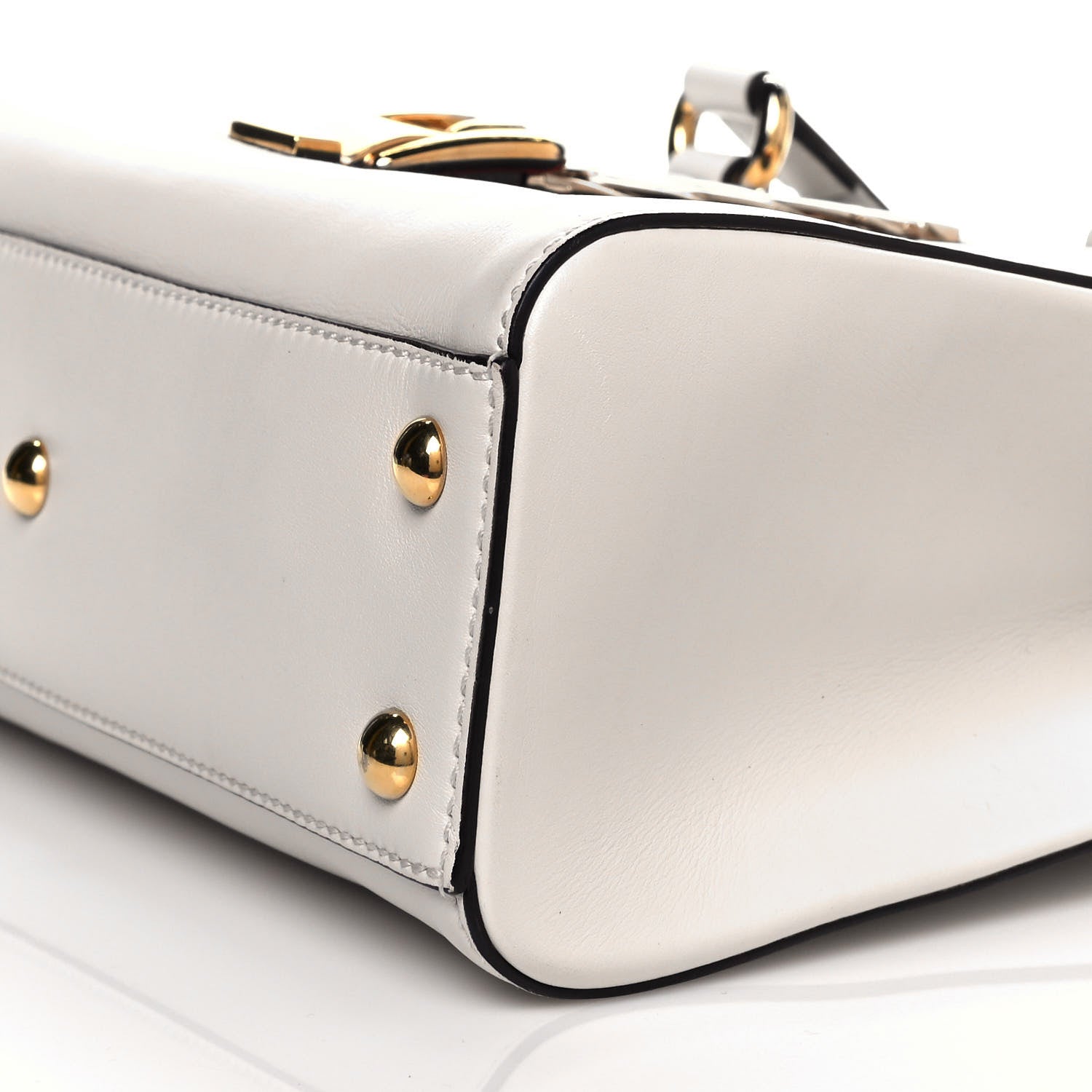 Gucci Calfskin Medium Sylvie Top Handle Tote White 10 of 14