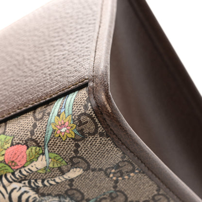 Gucci GG Supreme Monogram Tiger Savanah Textured Dollar Calfskin Small Retro Interlocking G Tote Bag Beige Ebony Multicolor New Acero 14 of 14