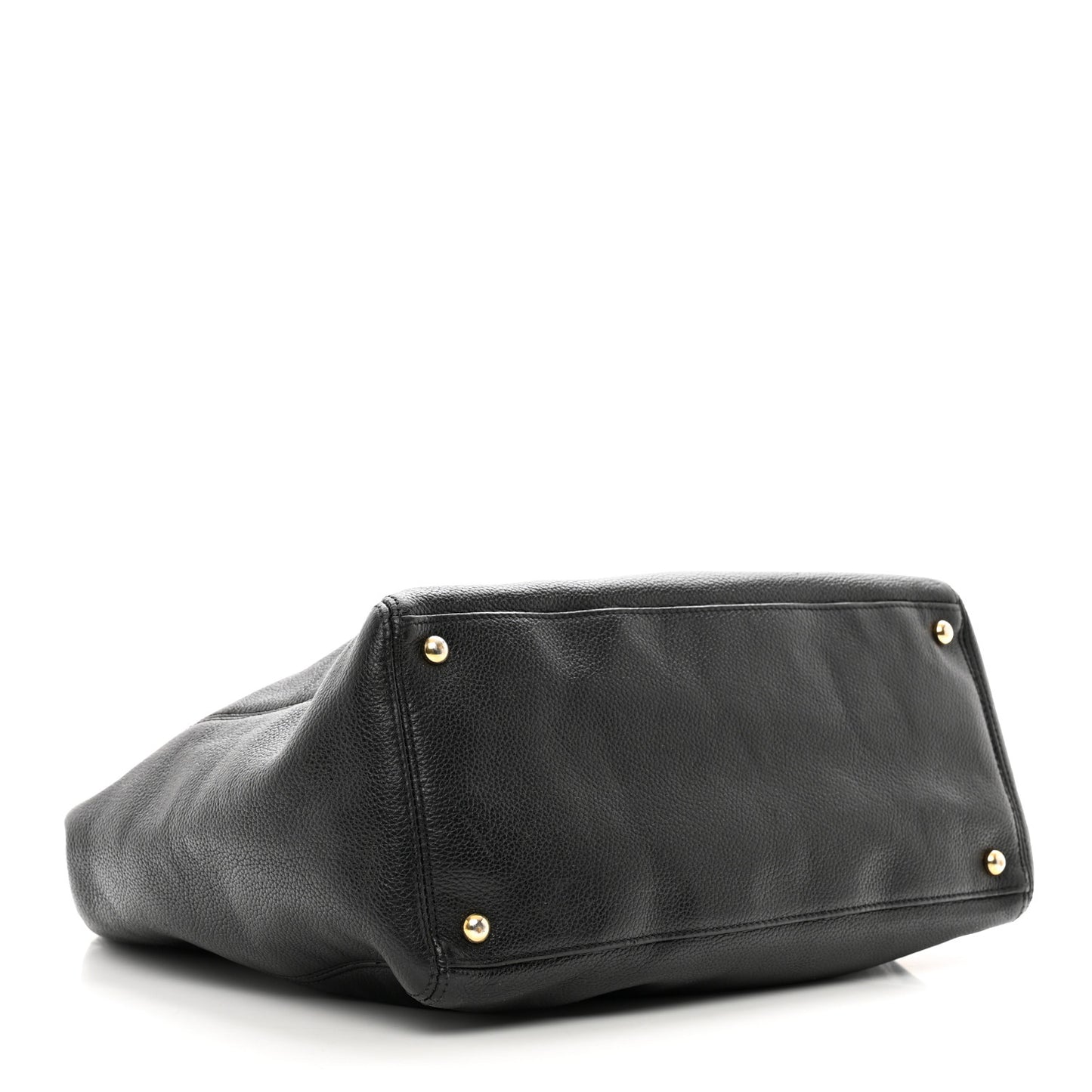 Calfskin Tall Cerf Tote Black