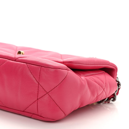 Chanel Lambskin Quilted Medium Chanel 19 Flap Dark Pink 10 of 11