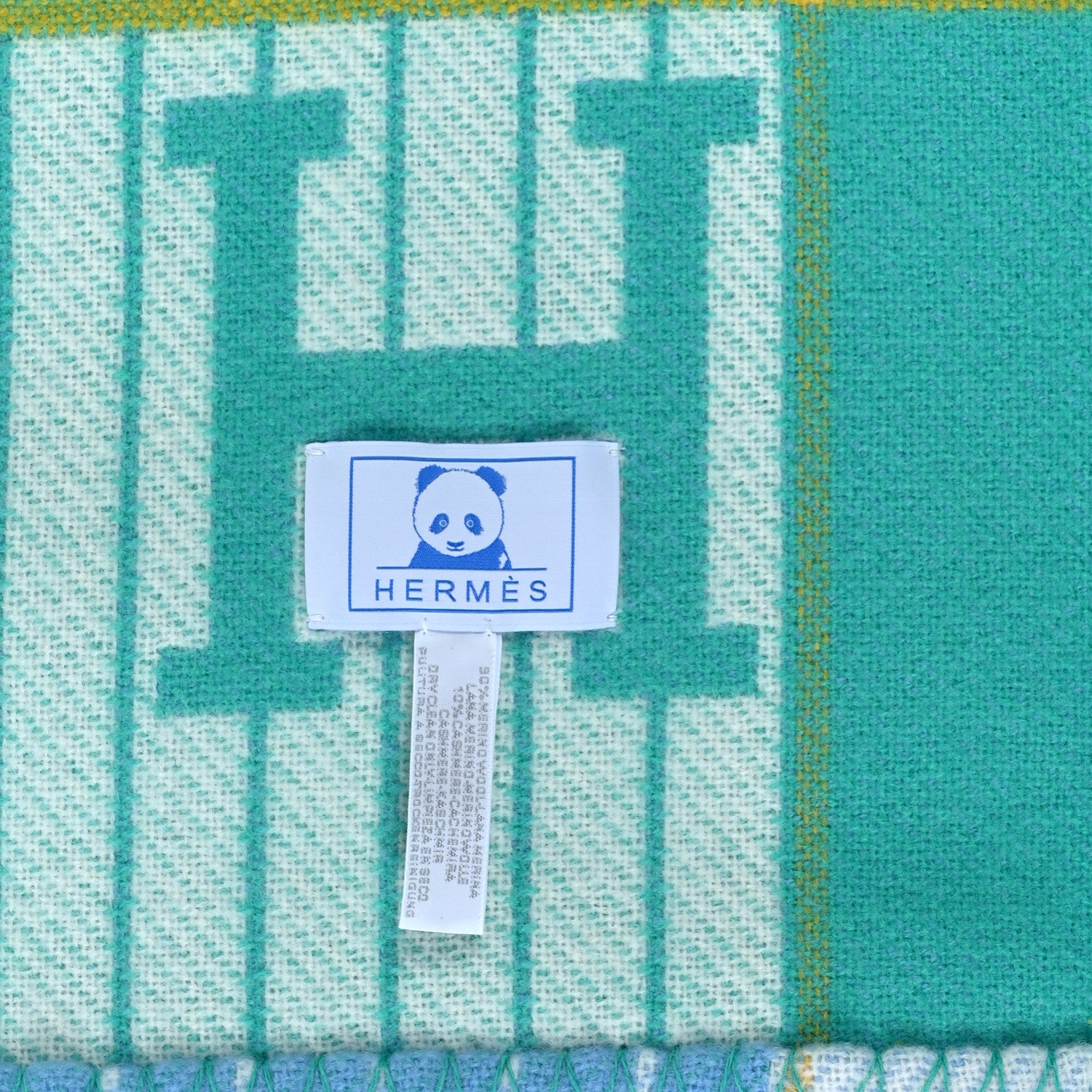 Hermes Wool Cashmere Avalon Passe-Passe Blanket Bleuet 3 of 3