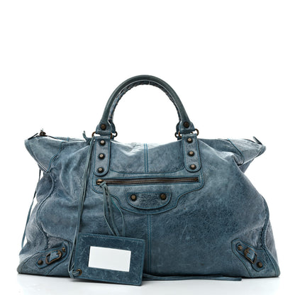 Balenciaga Agneau Classic Hardware Weekender Turquoise 2 of 16