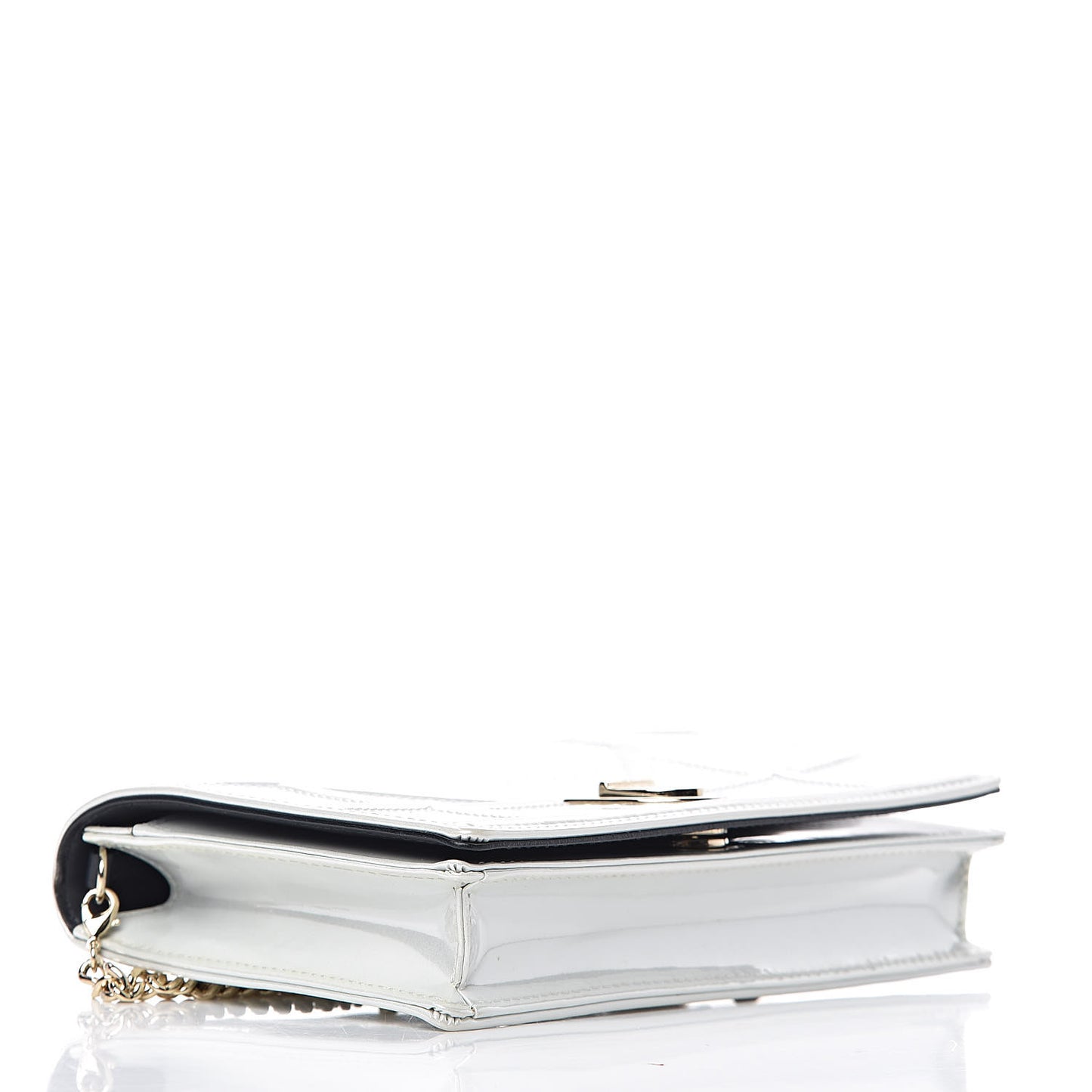 Patent Micro-Cannage Diorama Wallet on Chain Pouch White