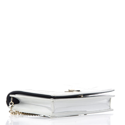 Christian Dior Patent Micro-Cannage Diorama Wallet on Chain Pouch White 4 of 12