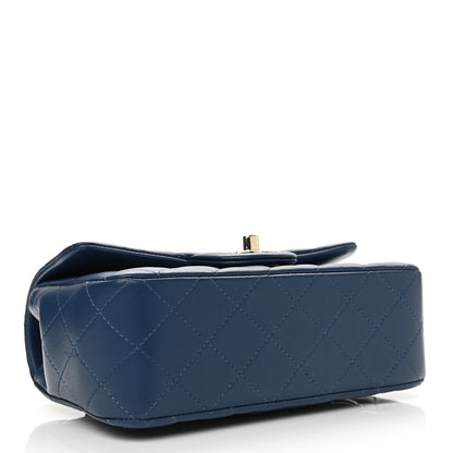 Chanel Lambskin Quilted Mini Top Handle Rectangular Flap Dark Blue 4 of 11