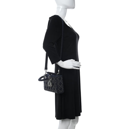 Christian Dior Denim Cannage East West Lady Dior Black 2 of 9