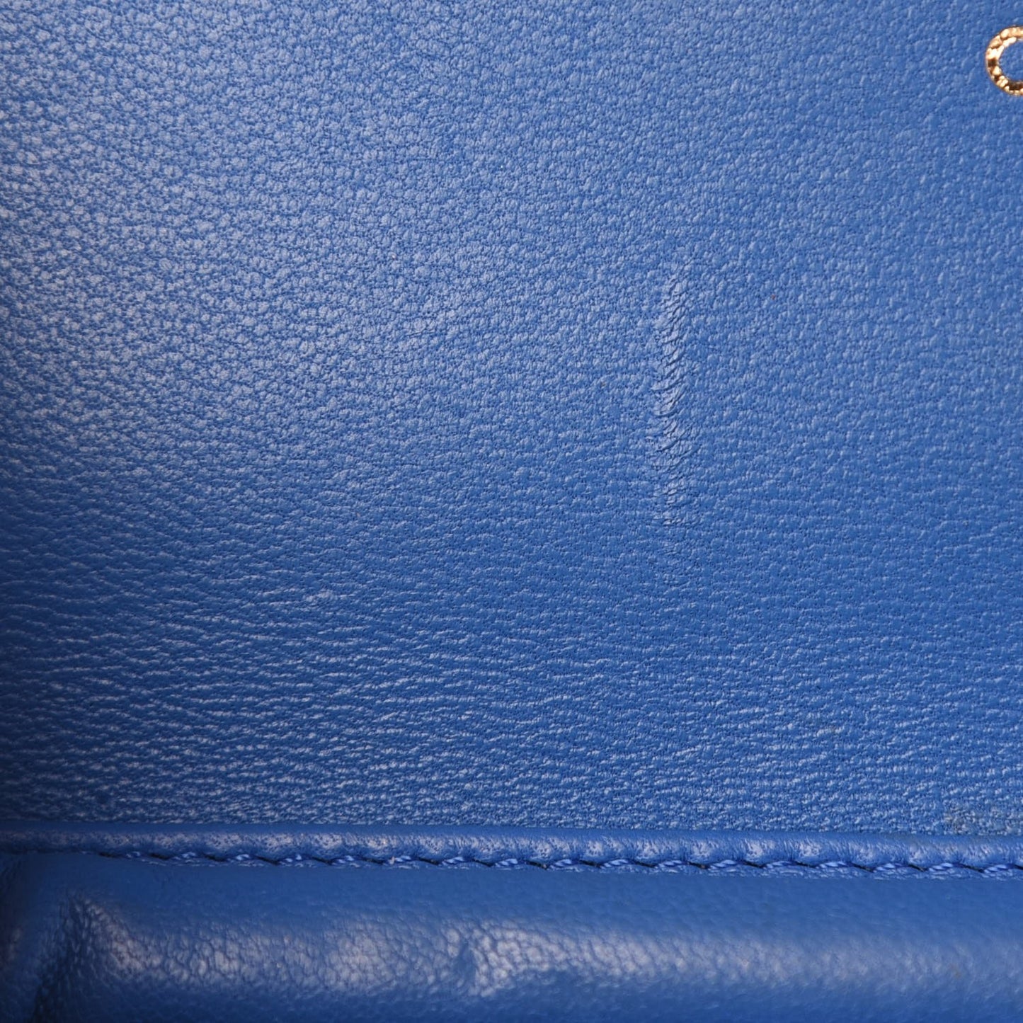 Lambskin Quilted Wallet On Chain WOC Blue