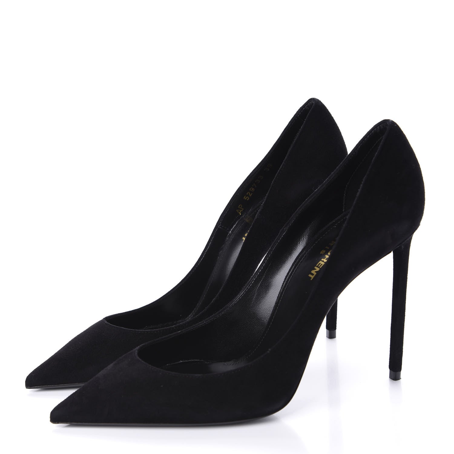 Saint Laurent Suede Calfskin Zoe Pumps 39 Black 3 of 10