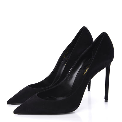 Saint Laurent Suede Calfskin Zoe Pumps 39 Black 3 of 10