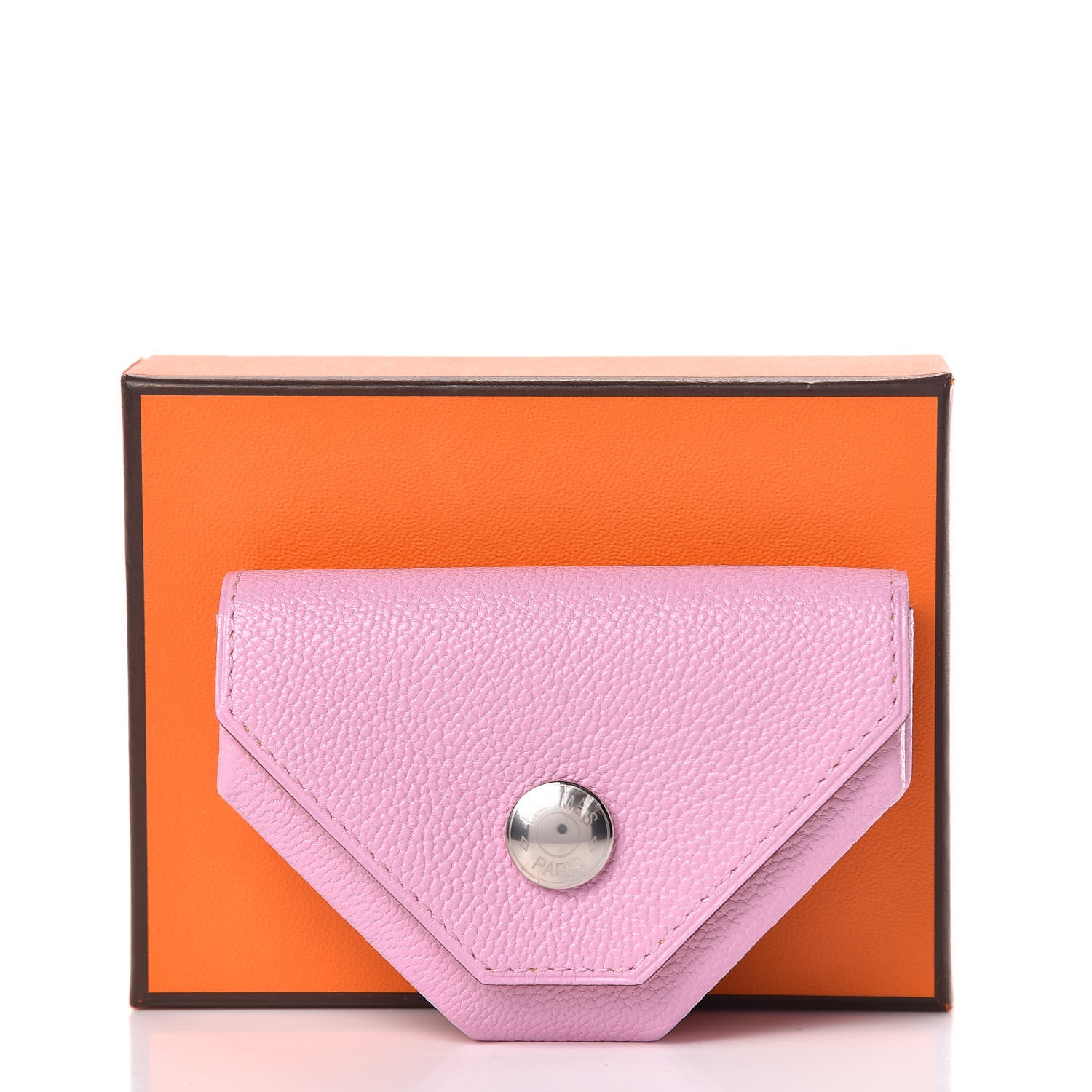 Hermes Chevre Mysore Le 24 Coin Purse Mauve Sylvestre Jaune De Naples 8 of 8