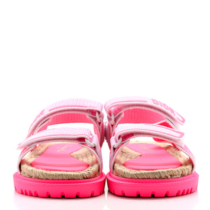 Christian Dior Technical Knit Jute Dioract 10mm Sandals 37.5 White Fuchsia 2 of 10