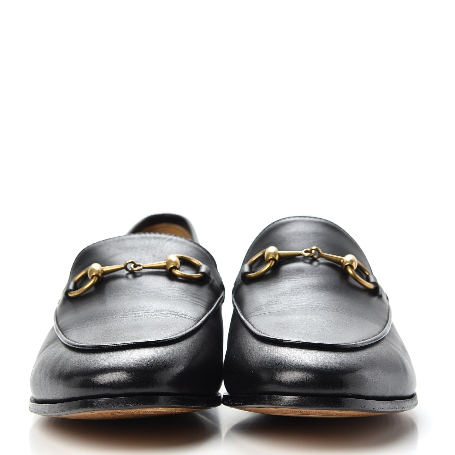 Gucci Calfskin Womens Jordaan Loafers 37.5 Black 2 of 11