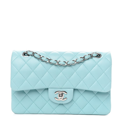 Chanel Lambskin Quilted Small Double Flap Light Blue 1 of 12