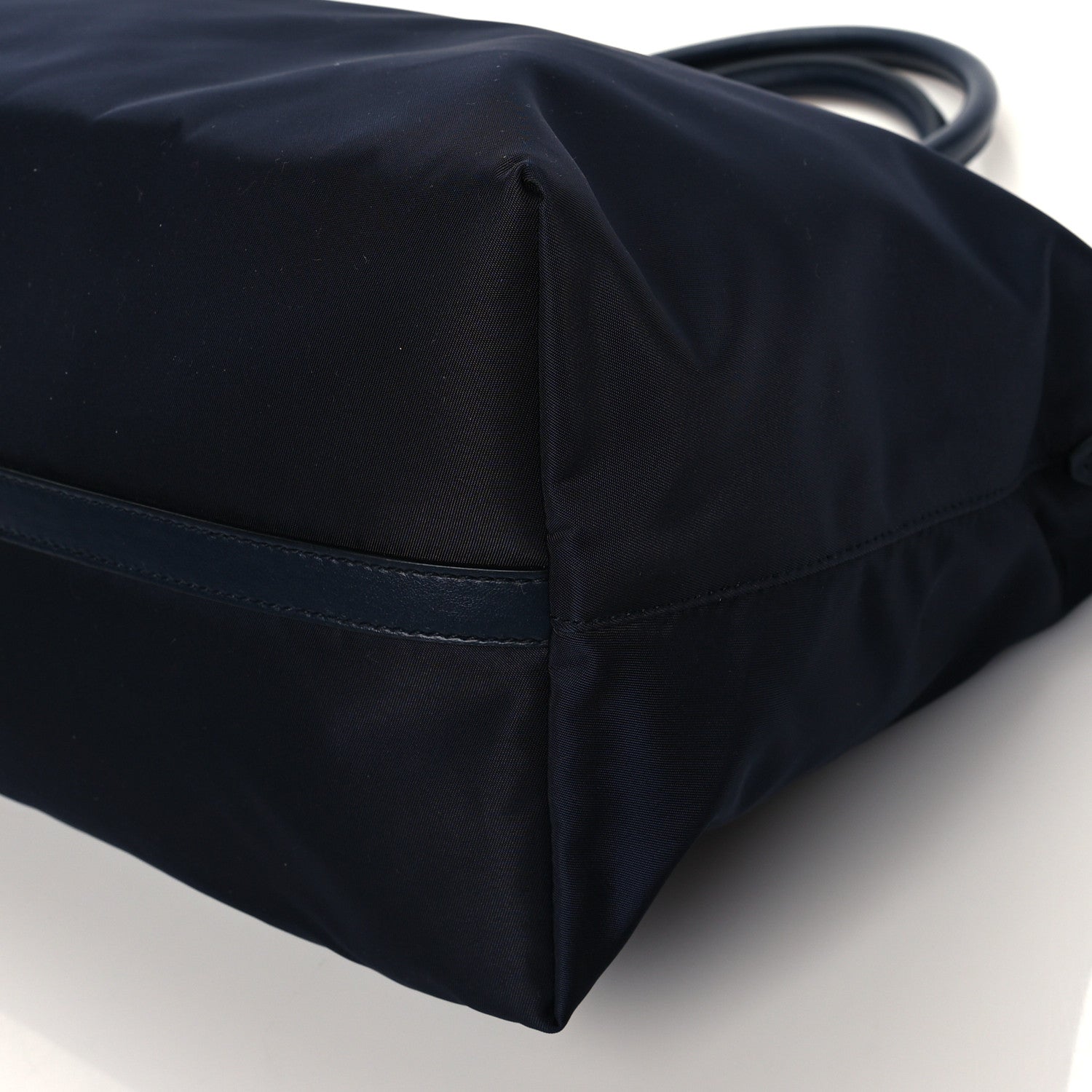 Prada Nylon Tessuto Soft Calf Tote Blue 10 of 10