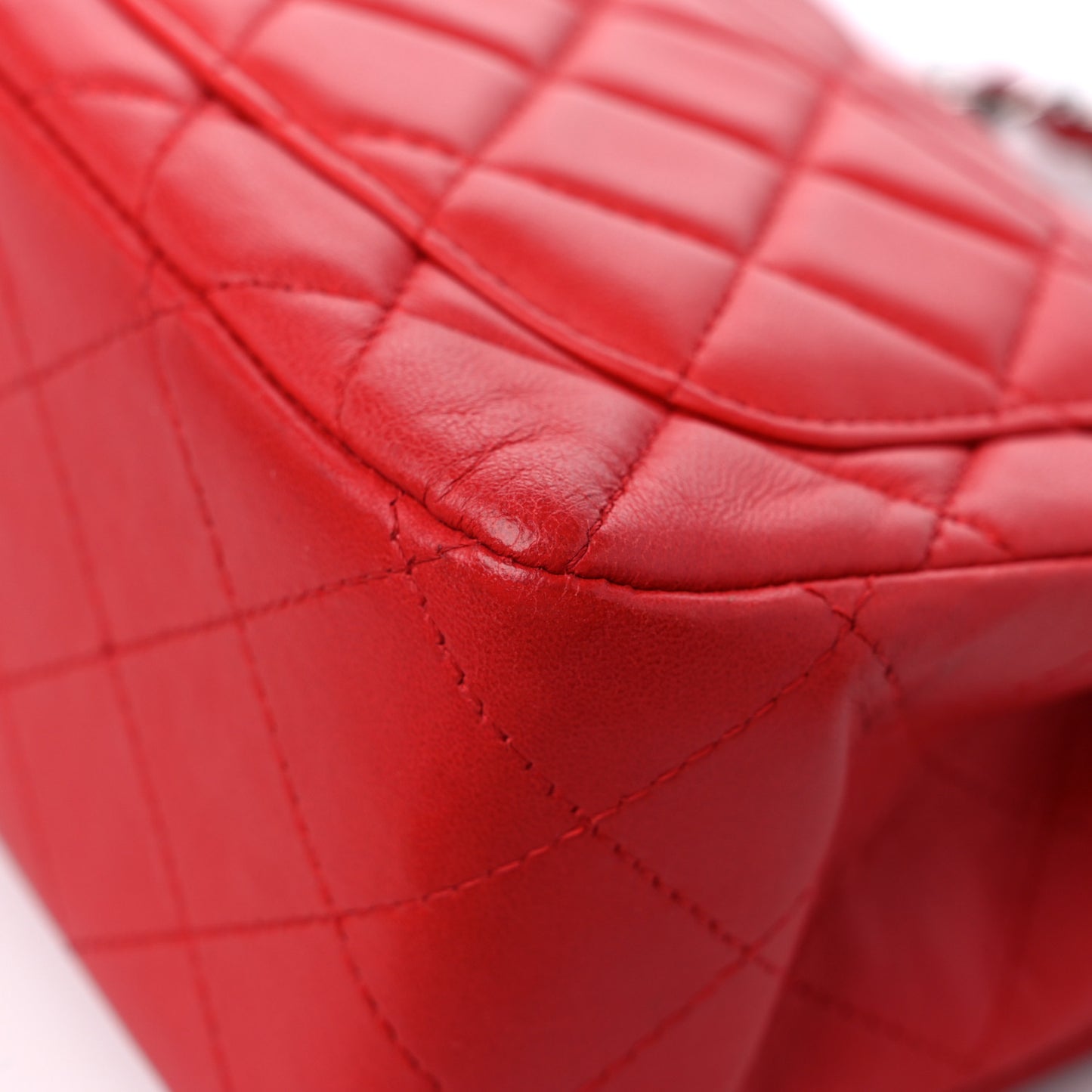 Lambskin Quilted Mini Square Flap Red