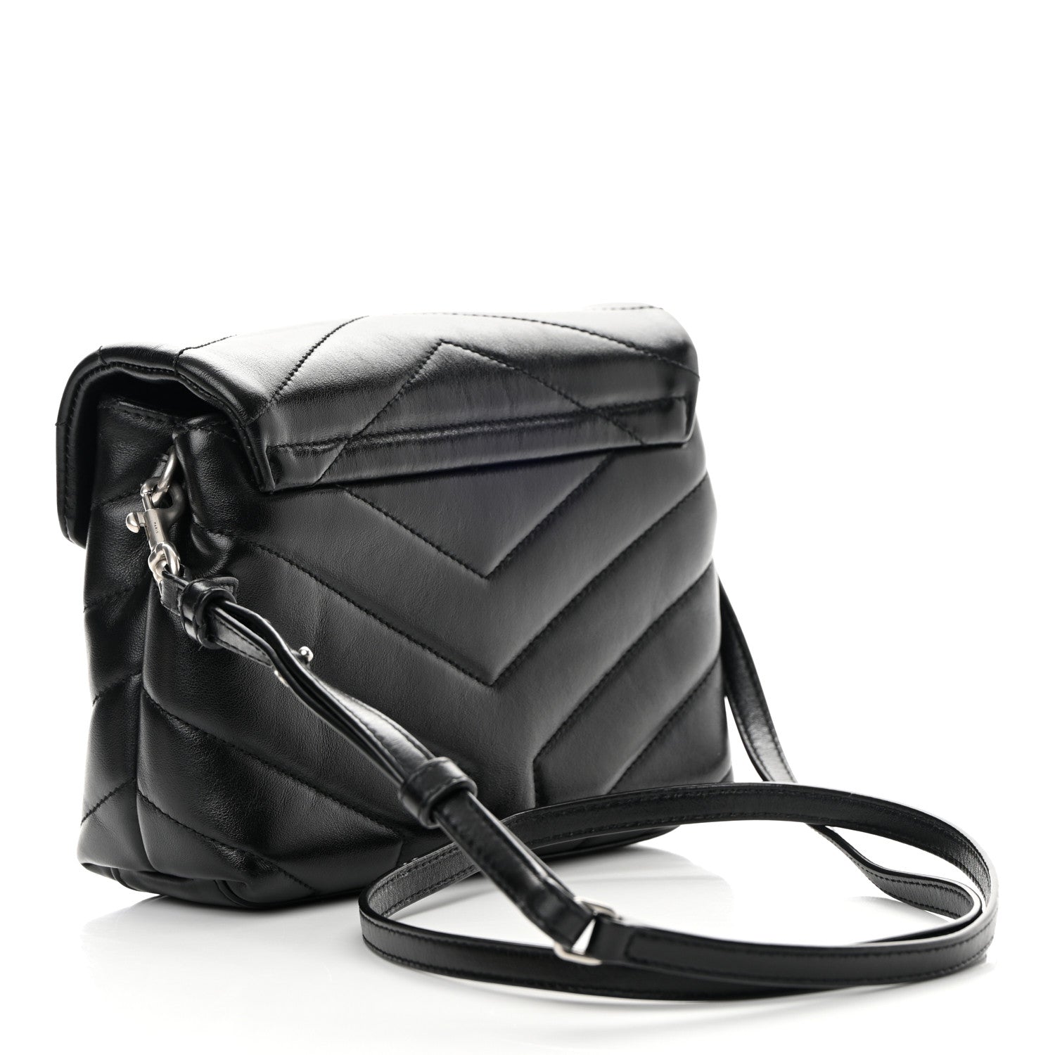 Saint Laurent Calfskin Y Quilted Monogram Toy Loulou Crossbody Bag Black 3 of 16