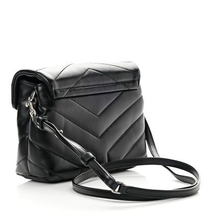 Saint Laurent Calfskin Y Quilted Monogram Toy Loulou Crossbody Bag Black 3 of 16