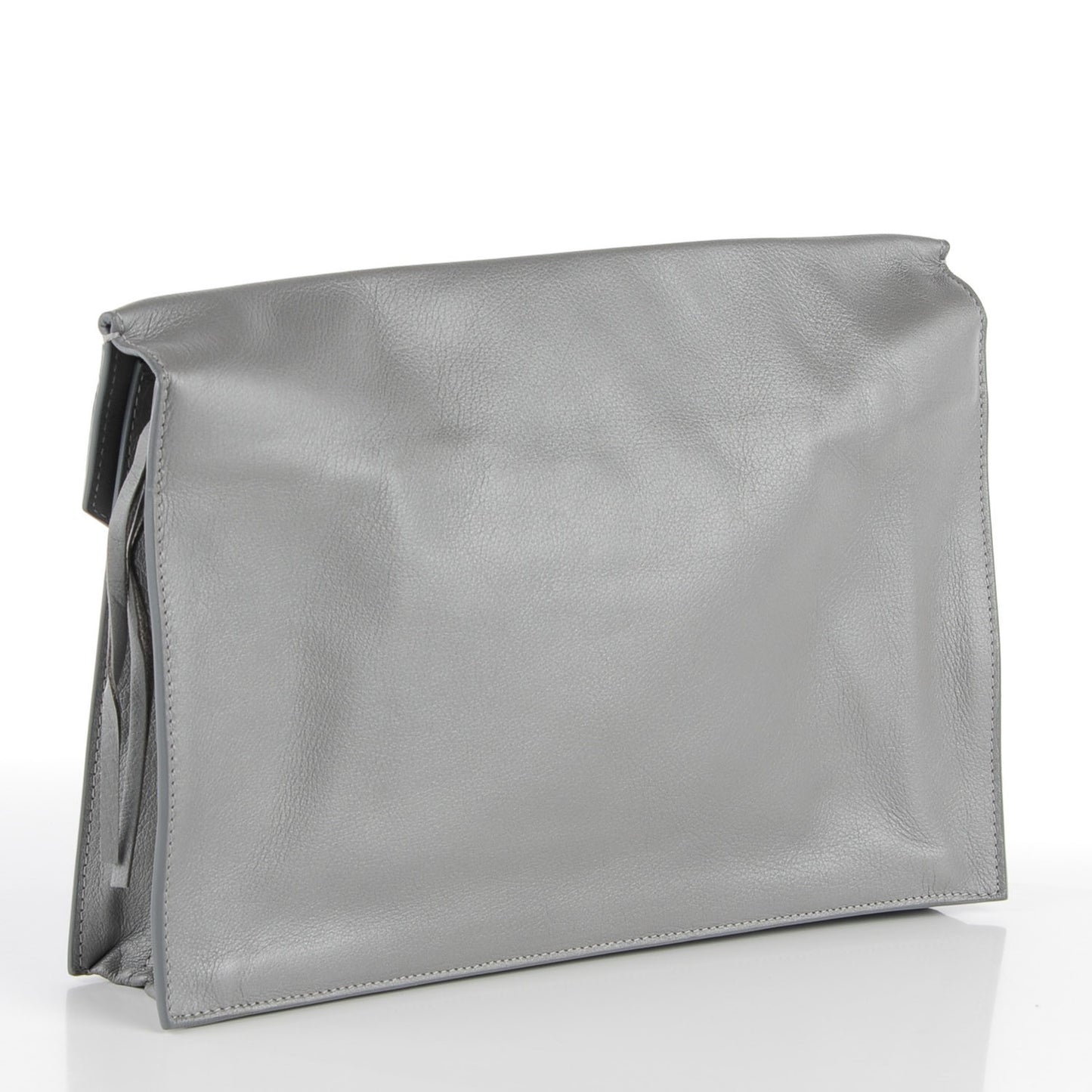 Veau Papier Sight Clutch Gris Metal