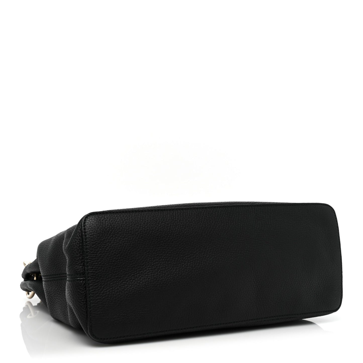 Pebbled Calfskin Large Soho Hobo Black
