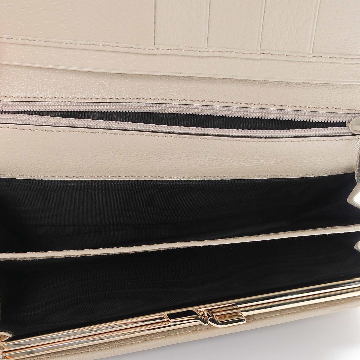 Monogram Metal Bar Continental Flap Wallet Off White
