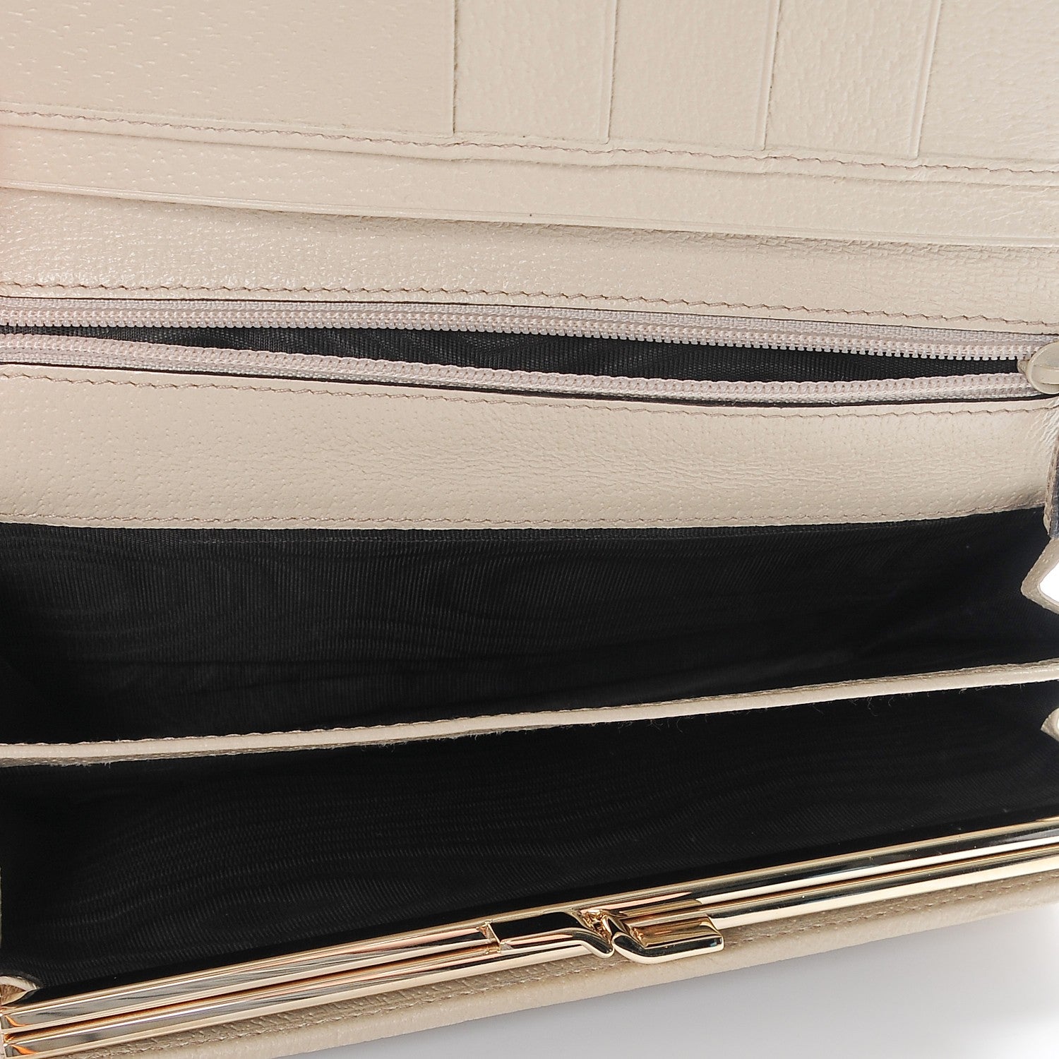 Gucci Monogram Metal Bar Continental Flap Wallet Off White 6 of 9